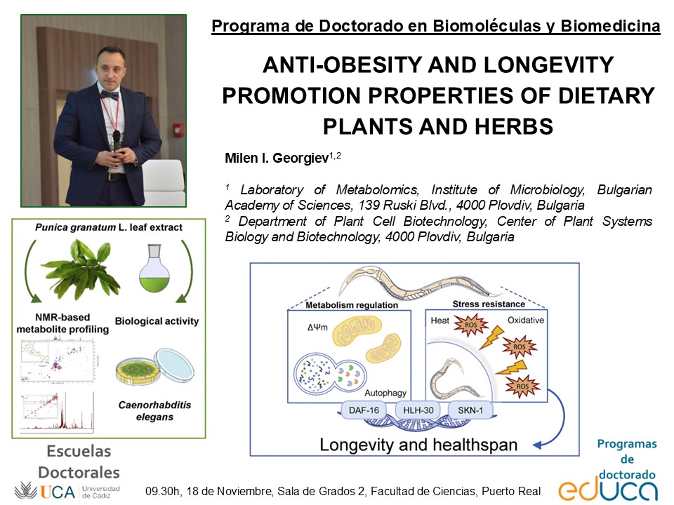 IMG Charla titulada “Аnti-obesity and longevity promotion properties of dietary plants and herbs”